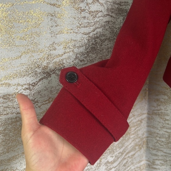 Jacob Women’s Red Stylish Wool Waist Blazer Pea Coat Size XS - Picture 5 of 13